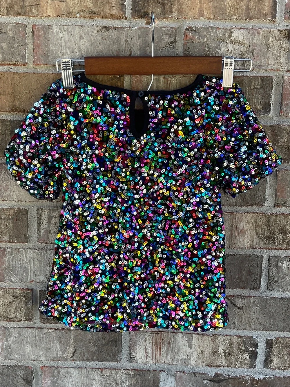 Take 50% OFF-Garanimals Black Sequin Short Sleeve Top Multicolor Sparkle, Size-7
